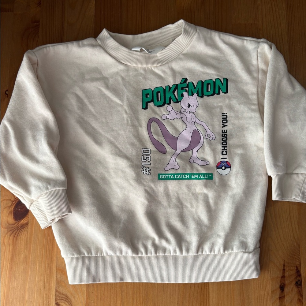 Kids H&M Pokemon Mewtwo Graphic Crewneck Sweater Size 3/4